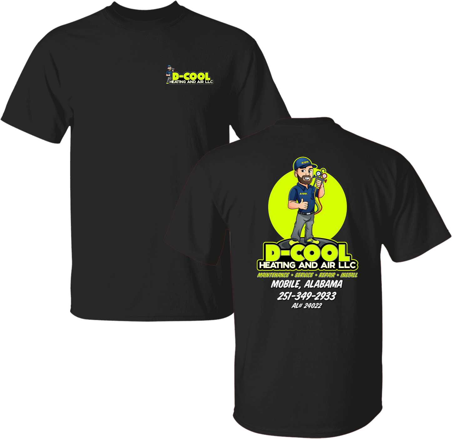 Unisex D-Cool Heating and Air Round Logo Tee