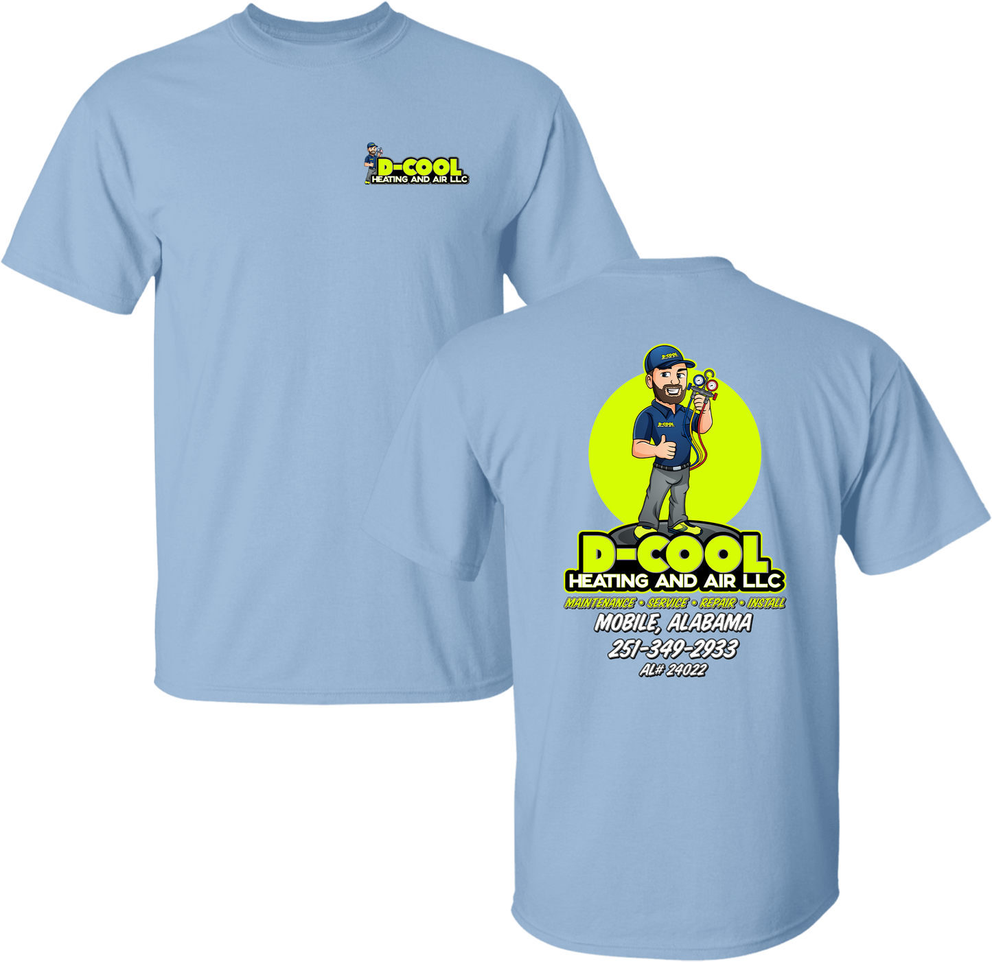 Unisex D-Cool Heating and Air Round Logo Tee
