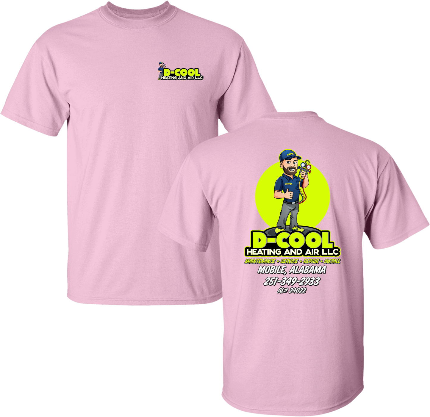 Unisex D-Cool Heating and Air Round Logo Tee