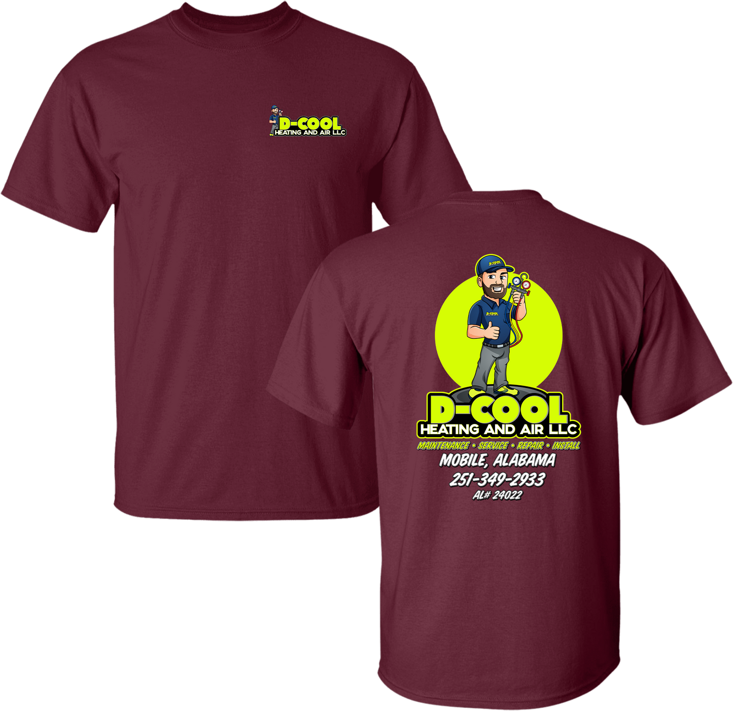 Unisex D-Cool Heating and Air Round Logo Tee