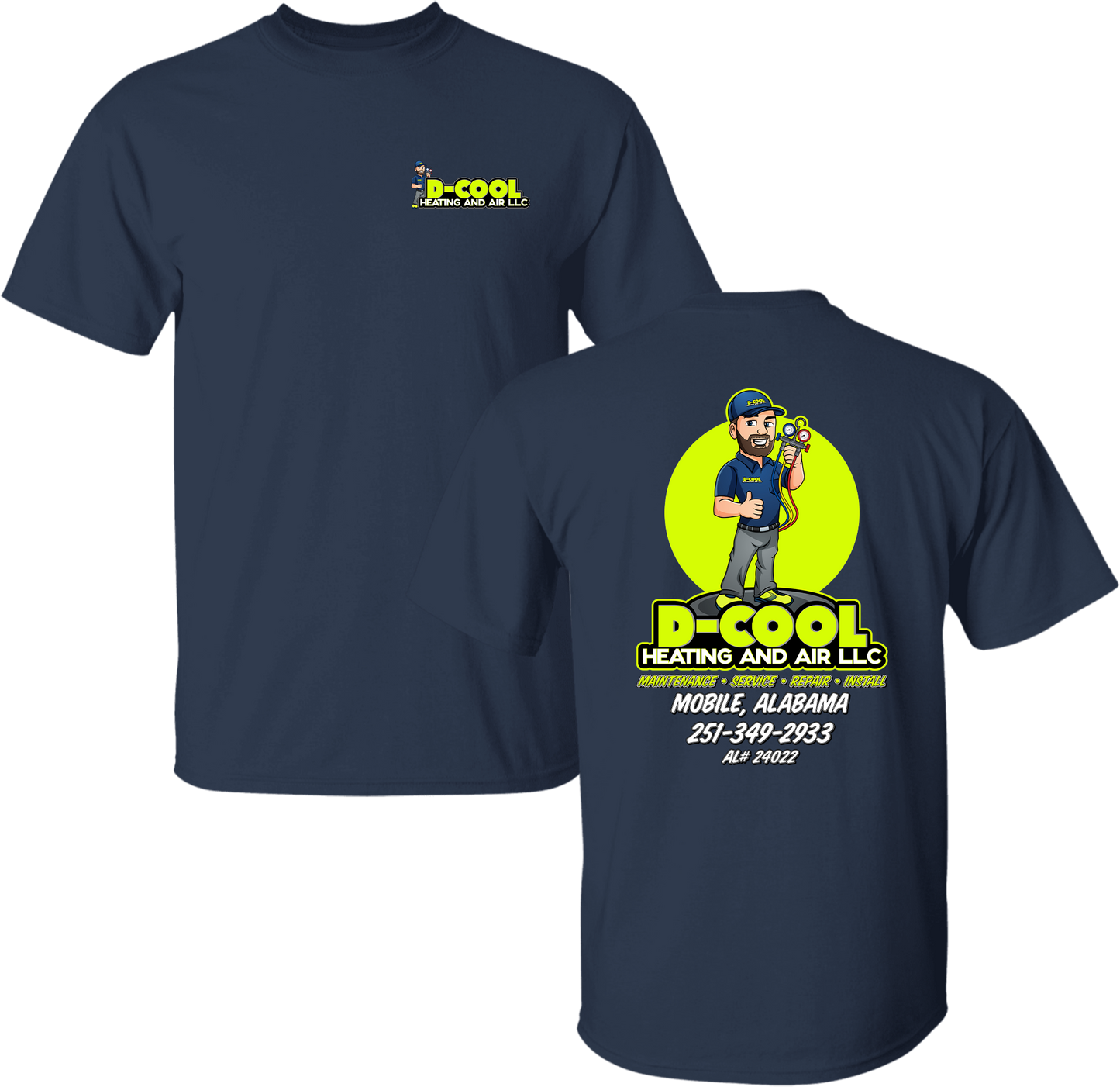 Unisex D-Cool Heating and Air Round Logo Tee