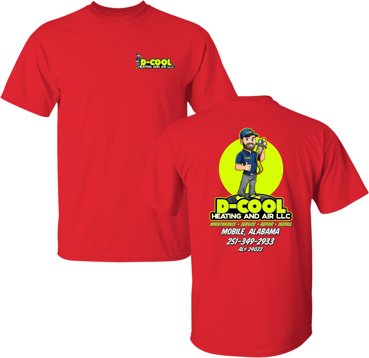 Unisex D-Cool Heating and Air Round Logo Tee