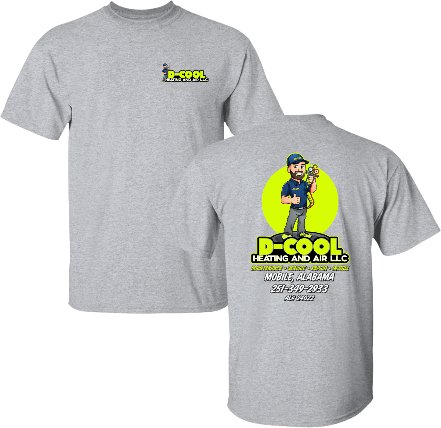 Unisex D-Cool Heating and Air Round Logo Tee