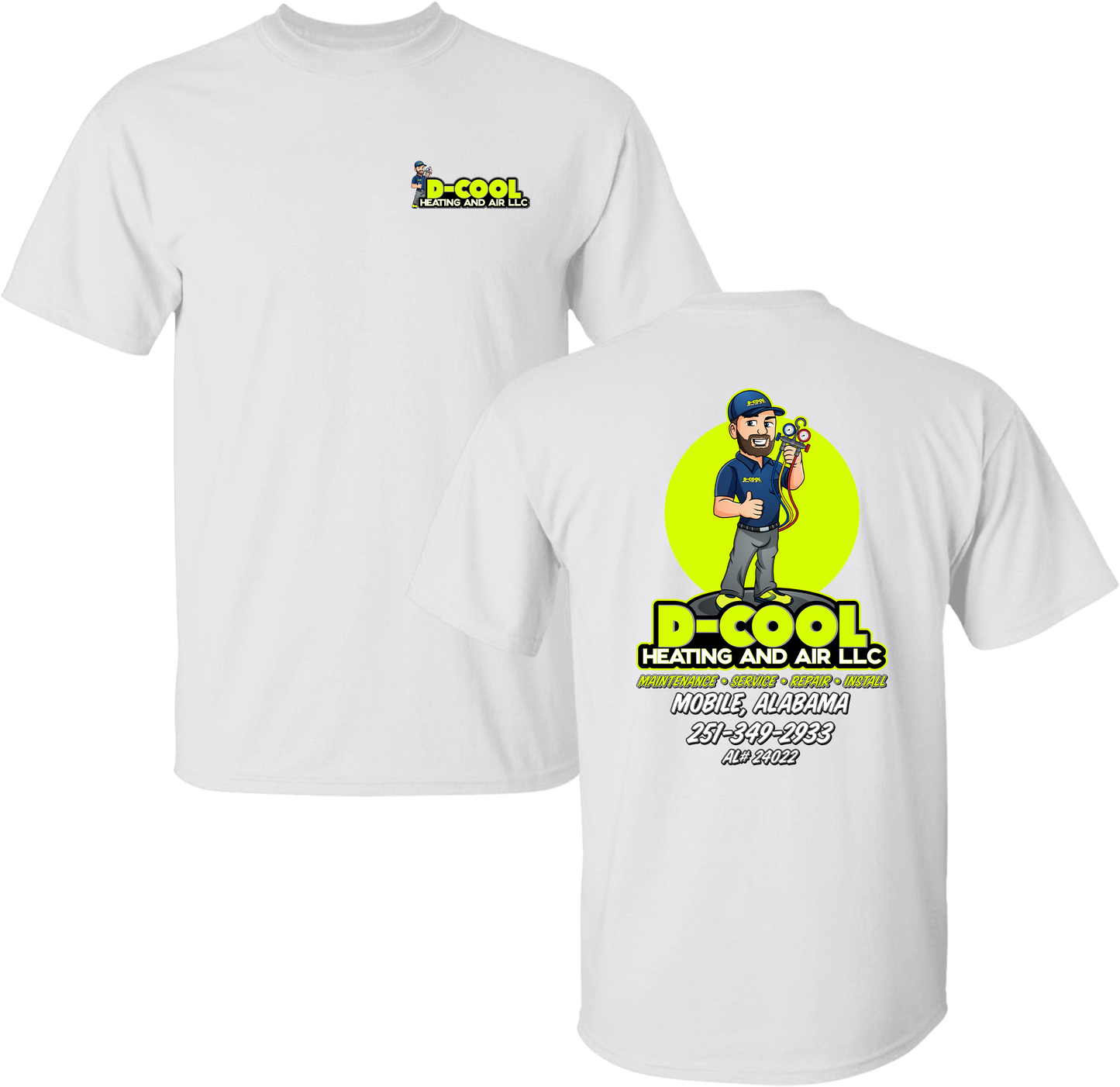 Unisex D-Cool Heating and Air Round Logo Tee
