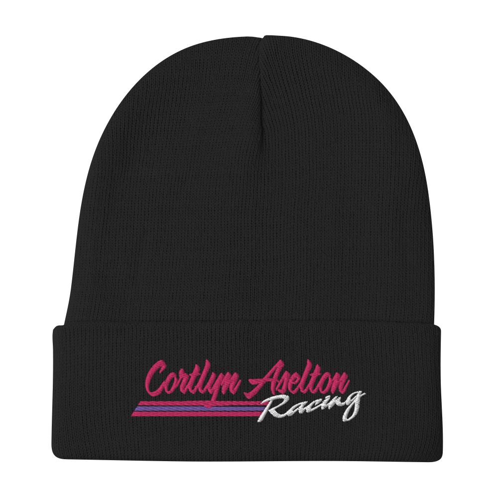 Cortlyn Aselton Racing Beanie (Pink Name)