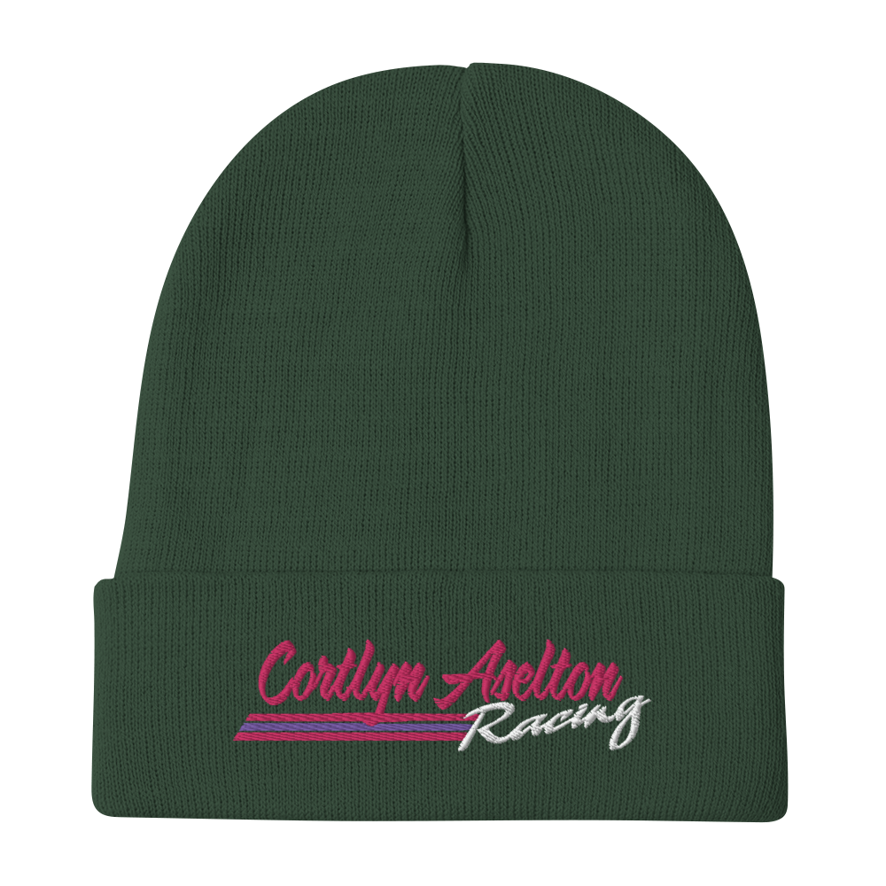 Cortlyn Aselton Racing Beanie (Pink Name)