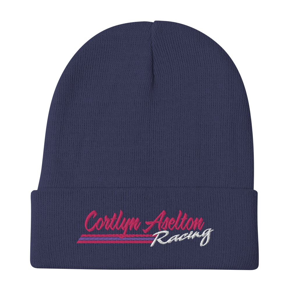 Cortlyn Aselton Racing Beanie (Pink Name)