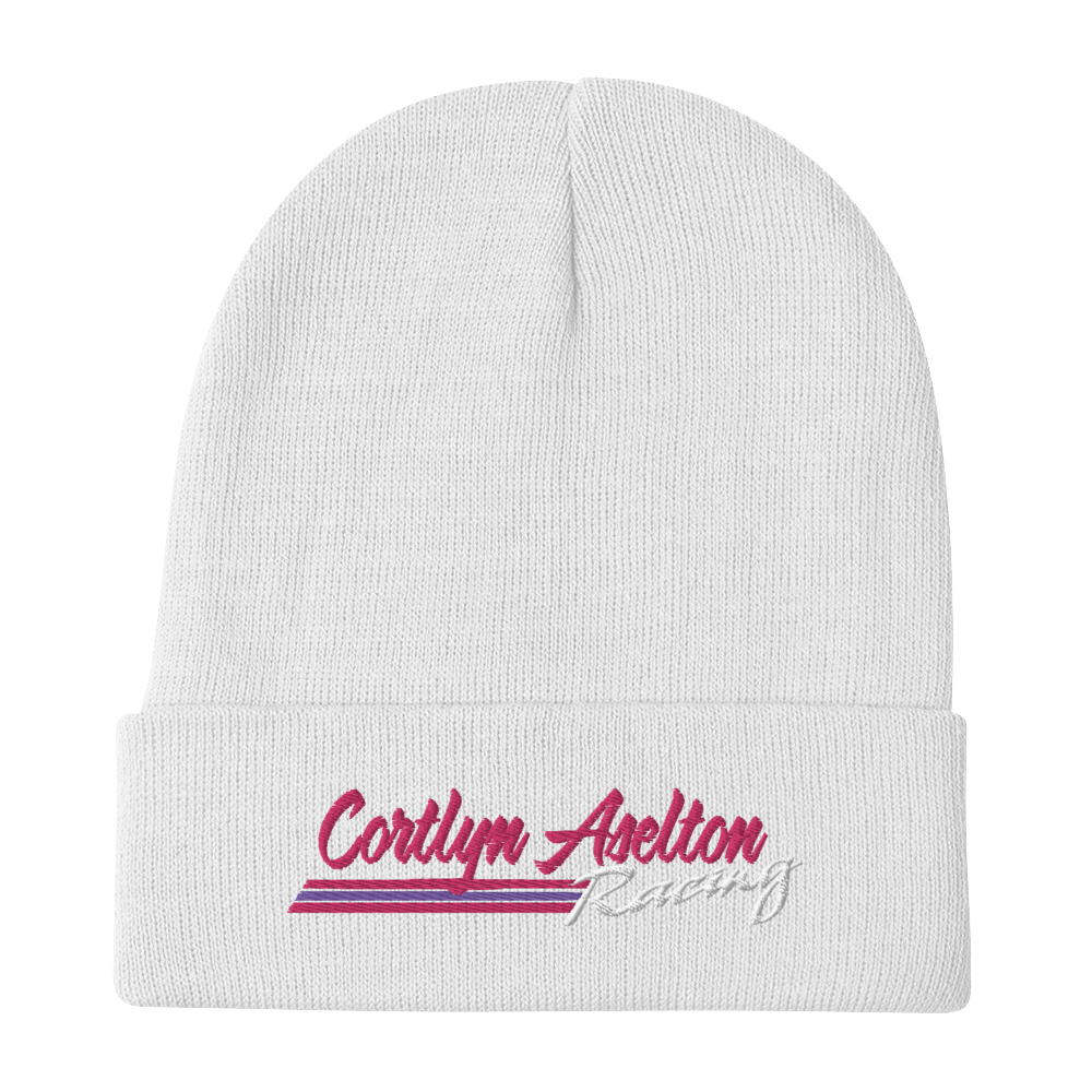 Cortlyn Aselton Racing Beanie (Pink Name)