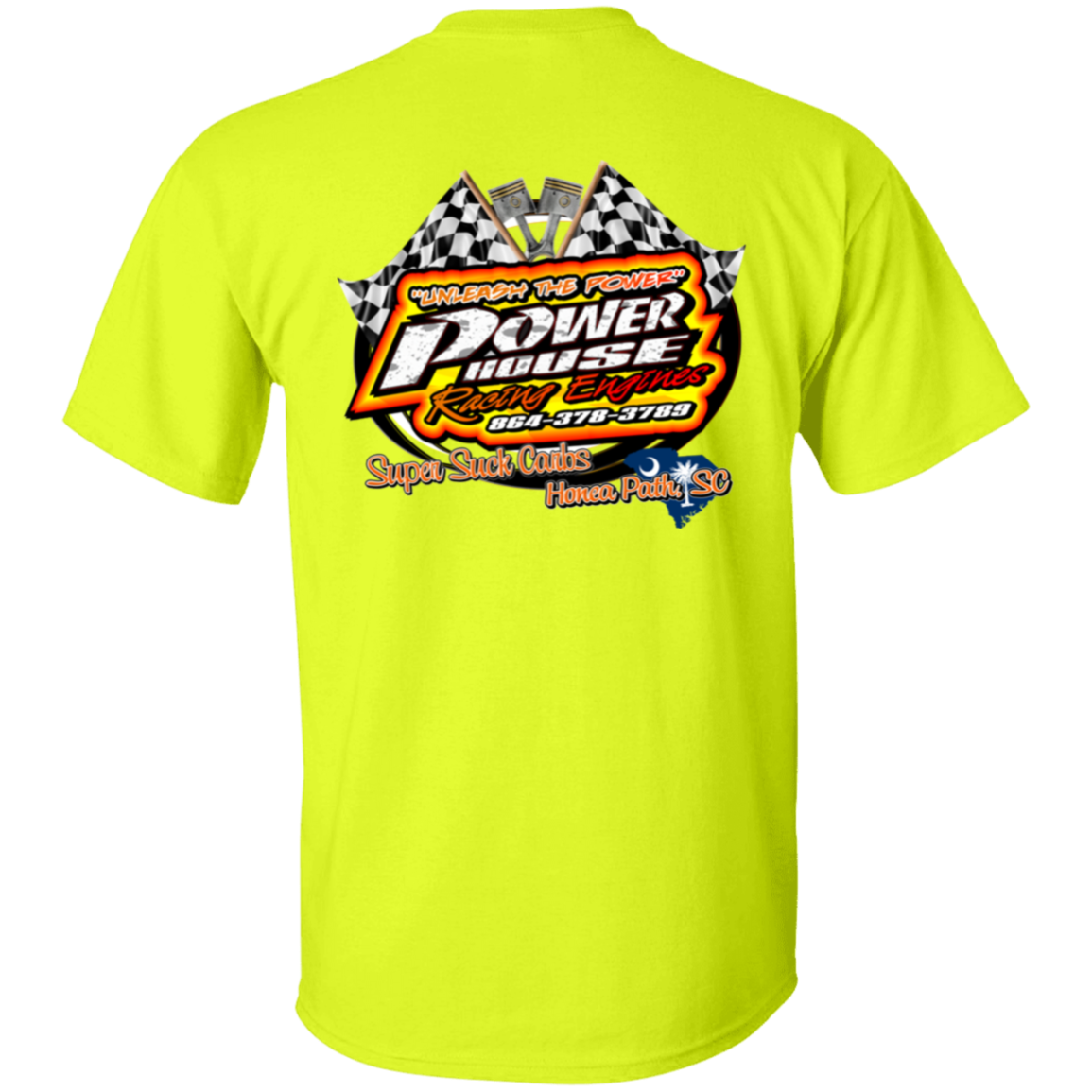 Safety Yellow Powerhouse Racing Engines Tee