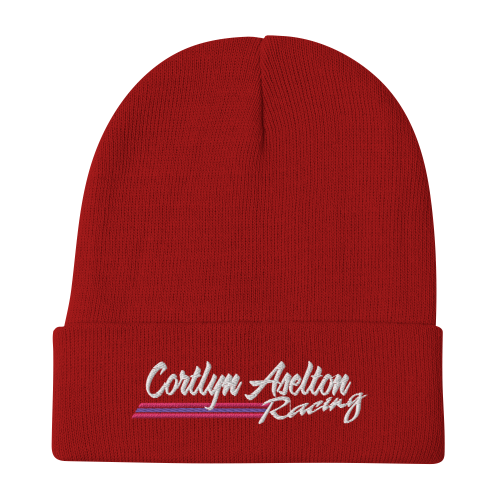 Cortlyn Aselton Racing Beanie (White Name)